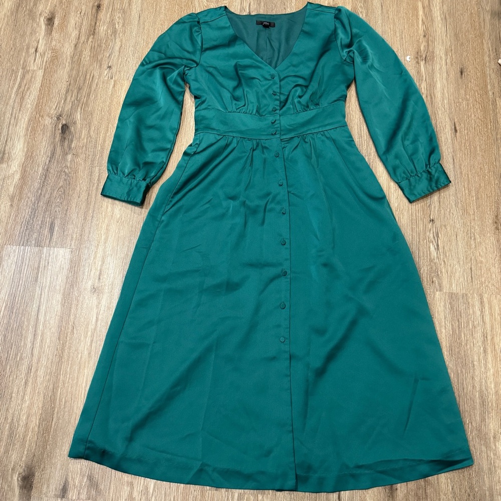 J. Crew Teal Long Sleeve Dress